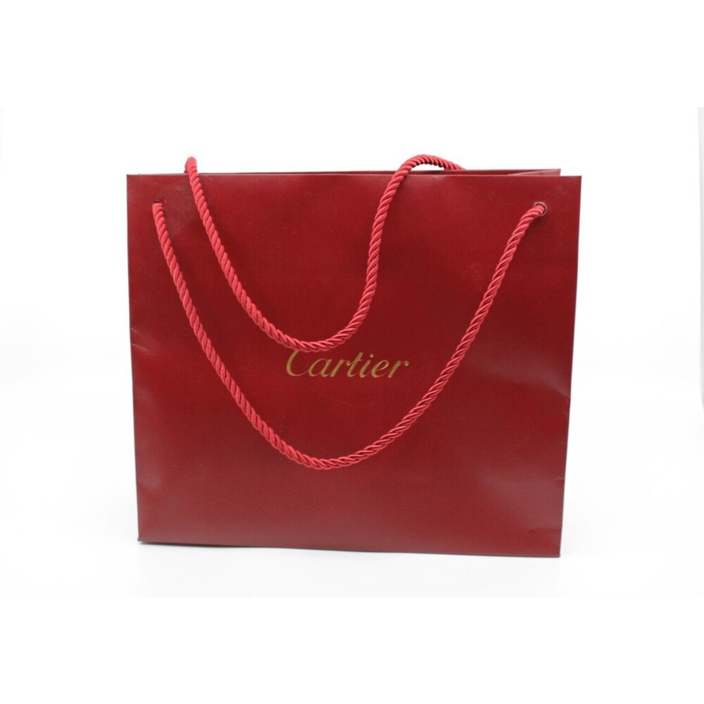 Flawless Cartier Red Medium Gift Shopping Bag Tote 10" x 9" x 3.5"